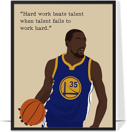 LOLUIS Motivational Basketball Superstar Hand-Drawn Artwork Sport Quote Wall Art Decorations (Unframed 16"x20", Basketball Player 4)