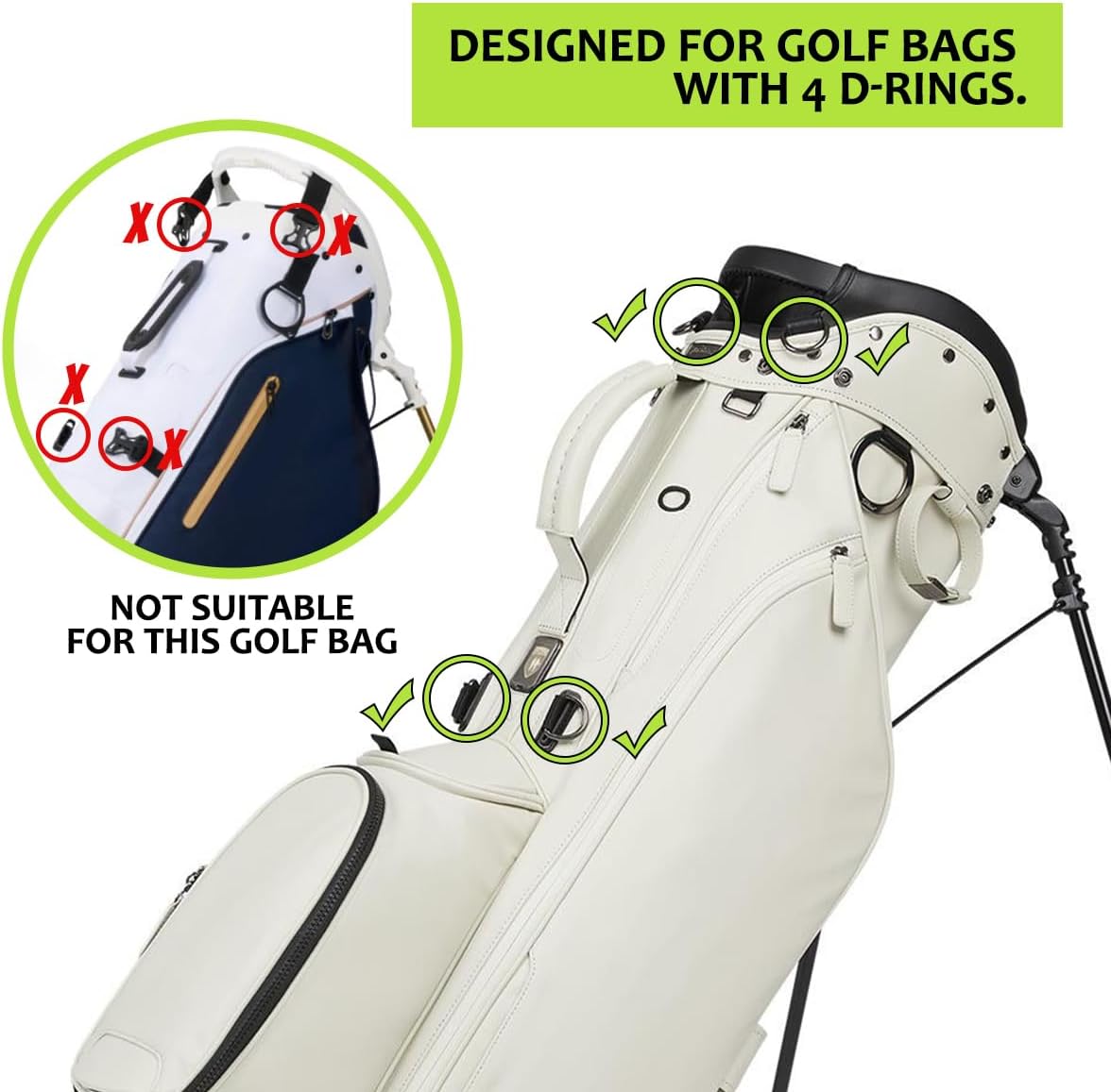 Golf Bag Straps Replacement Golf Adjustable Waterproof Star Golf Bag Backpack Straps Double Shoulder Golf Bag Carry Strap for Taylormade Callaway and More