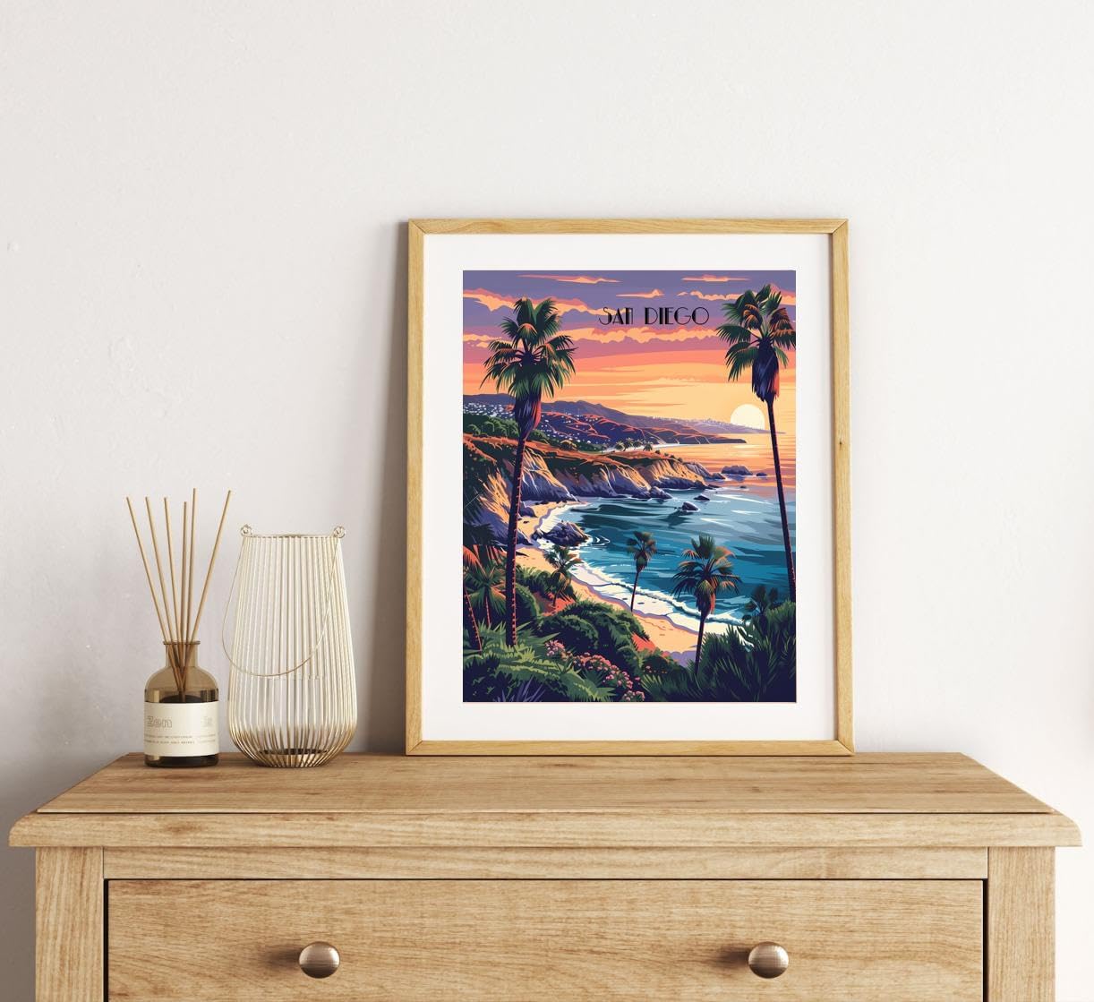 Turnip Designs 8X10 Unframed San Diego California Retro City Urban Landscape Art Print Poster Illustration Home Decor RC018