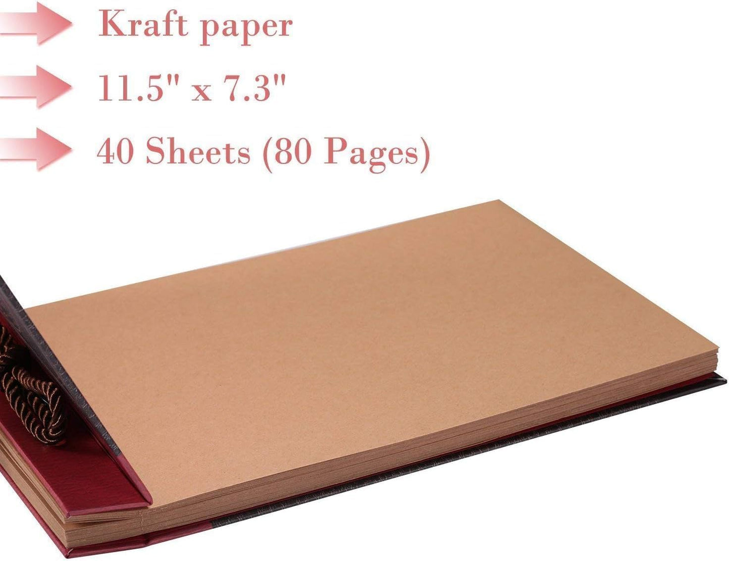 Adventure Book Scrapbook DIY Handmade Retro Style Travel Souvenir, 11.92 x 7.62" Embossed Lettering Scrapbook Inspired by 'Up', Memory Book For Anniversary Wedding,Travelling,Valentine's Day Gifts