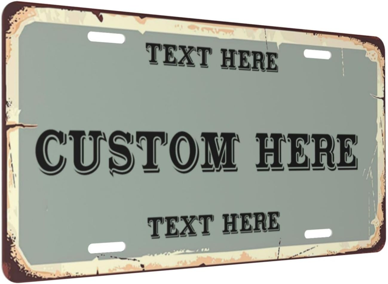 Custom Personalized Text Image Photo Design Customized Tag Aluminum License Plates for Front of Car 6x12 Inch-23