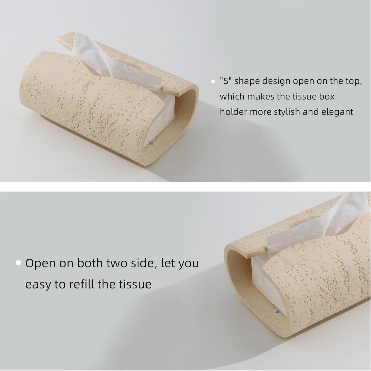 Tissue Box Cover Rectangle, Resin Facial Tissue Holder Covers Toilet Paper Holder, Tissue Holders Decorative Paper Dispenser Home Decor for Bathroom Kitchen Bedroom Living Room Office Yellow