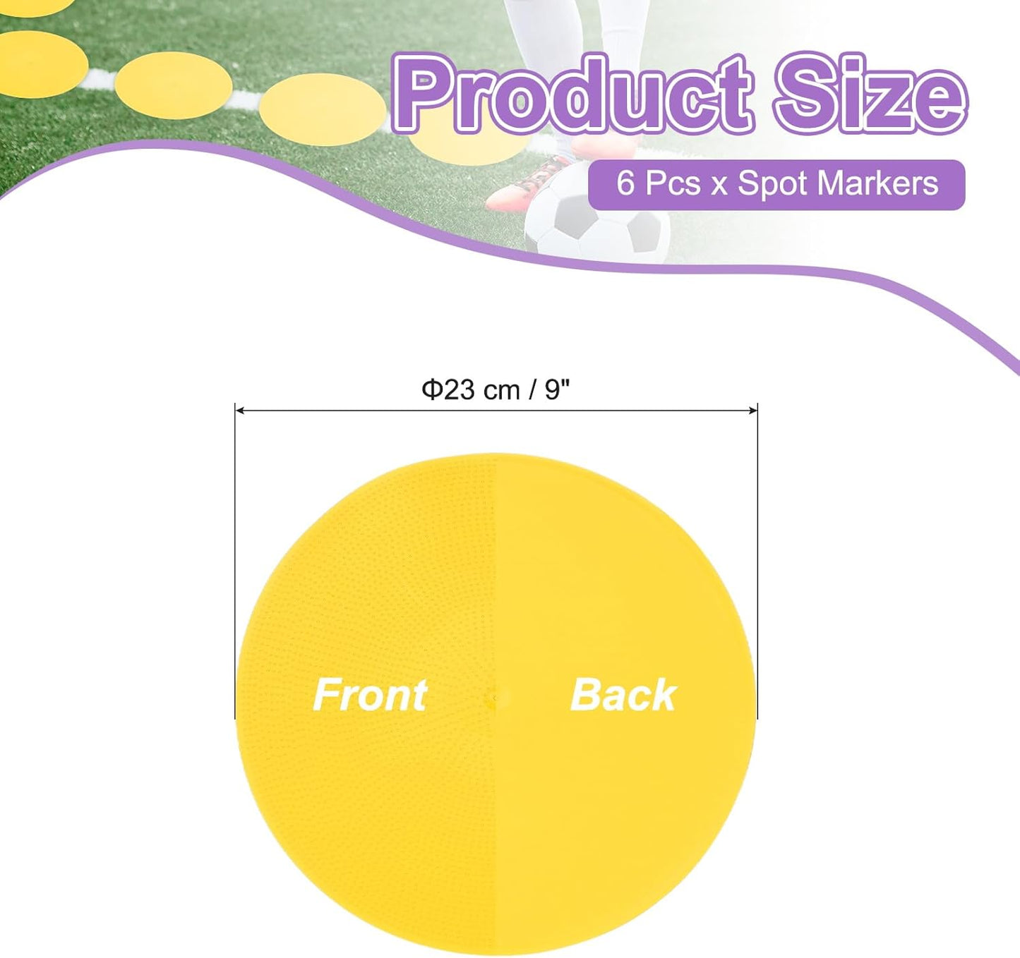 PATIKIL Spot Markers, Non-Slip Floor Dots Agility Markers Flat Field Cones Poly Dots for Gym PE Speed Training Dance Soccer Basketball Sports