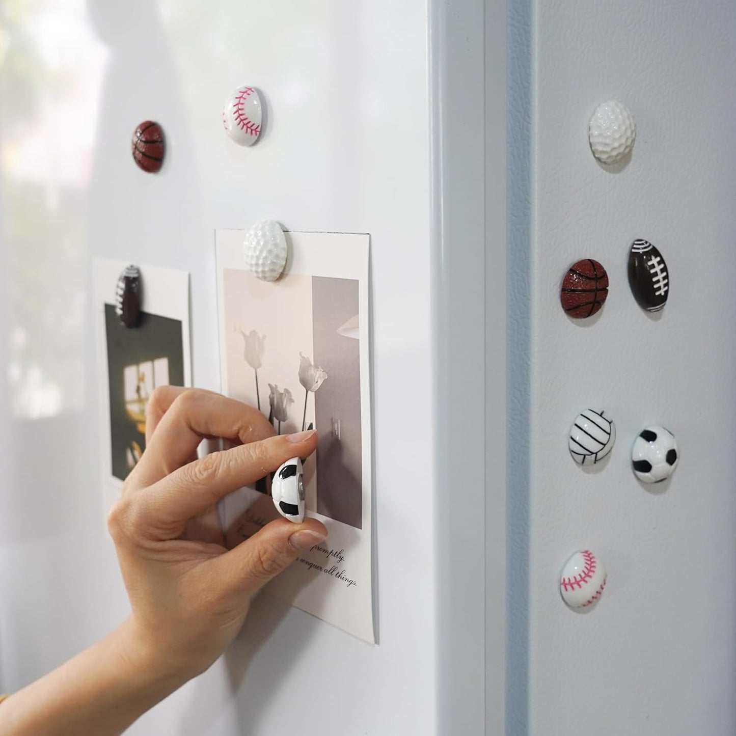 KEYDUACU Strong Ball Magnets,12Pcs 3D Sphere Magnets Sports Craft Decoration Magnet,Strong Fridge Magnets for Kitchen, School,Office Whiteboard, Cabinet and Dishwasher