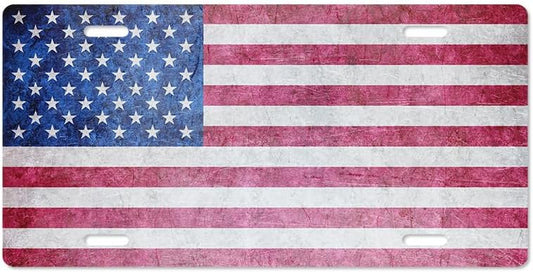 Unique Vanity License Plates | 16 Individual Designs | 3 Sizes (Automobile, Golf Cart, Motorcycle/Bike) | Made in U.S.A. | Custom Car Tags (USA Flag, Motorcycle/Bike (6" x 3"))