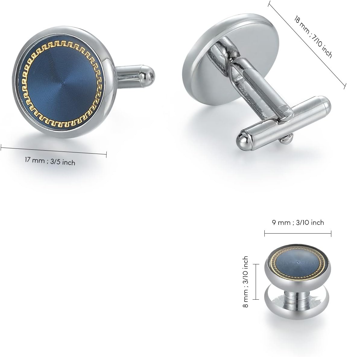 UJOY Men's Jewelry Cufflinks and Studs for Tuxedo Shirts for Weddings, Business, Dinner