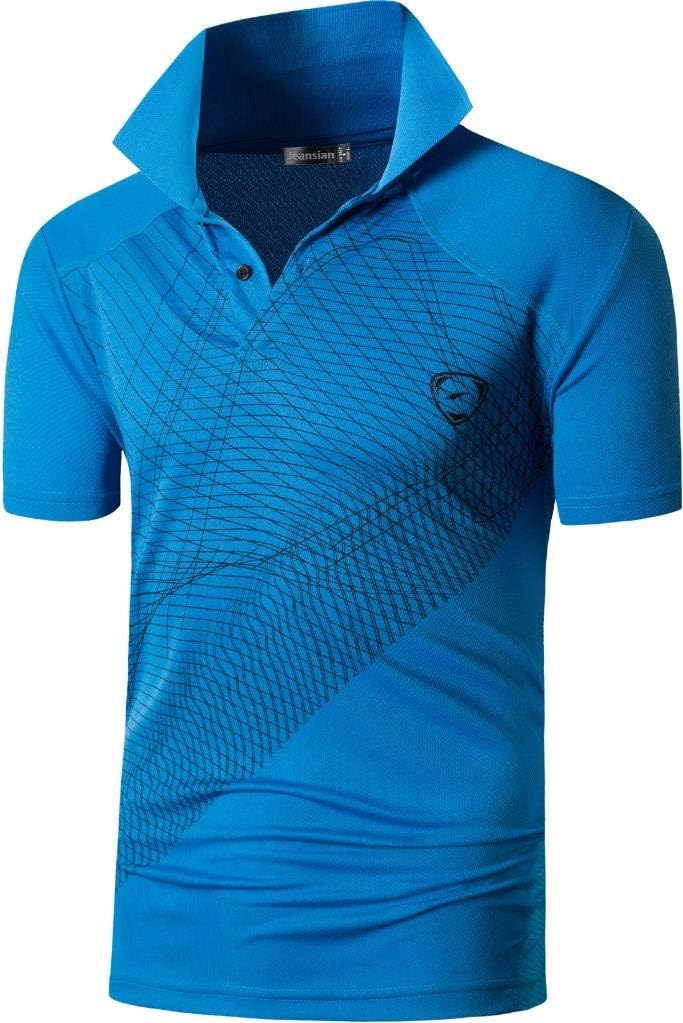 jeansian Men's Sport Outdoor Quick Dry Fit Short Sleeves Polo Tee Shirt Tshirt T-Shirt Tops Golf Tennis Bowling LSL195