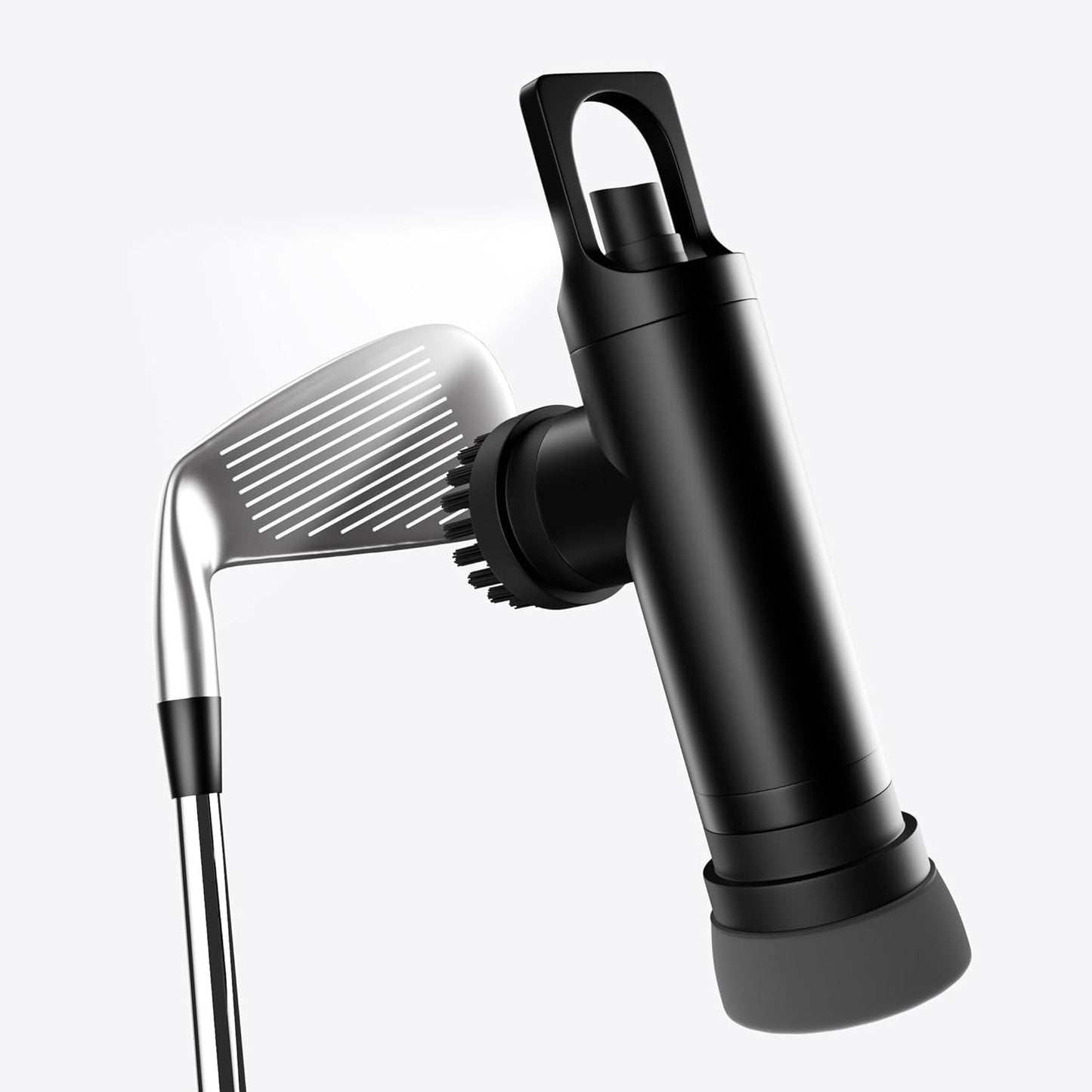 Golf Club Brush Cleaner with Water Spray Bottle and Sponge - Clean Golf Clubs Golf Balls Shoes All at Once - Heavy Duty - Golf Cleaning Device - Golf Accessories- USA Company (Matte Black)