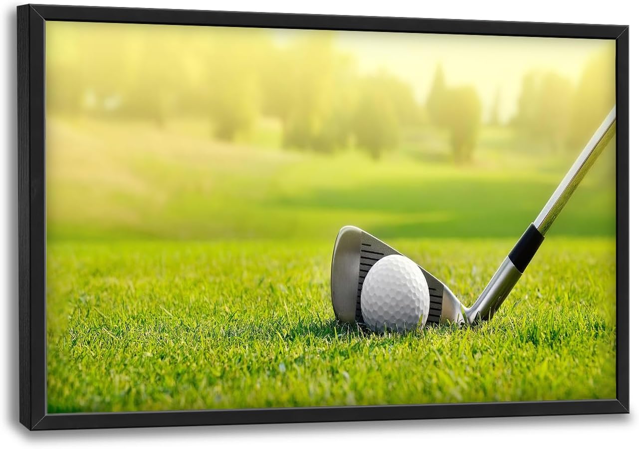Large Golf Framed Wall Art for Living Room Golf Course Pictures Wall Decor Golf Sports Canvas Print Painting Artwork Modern Home Decorations for Bedroom Office 36x24 inch