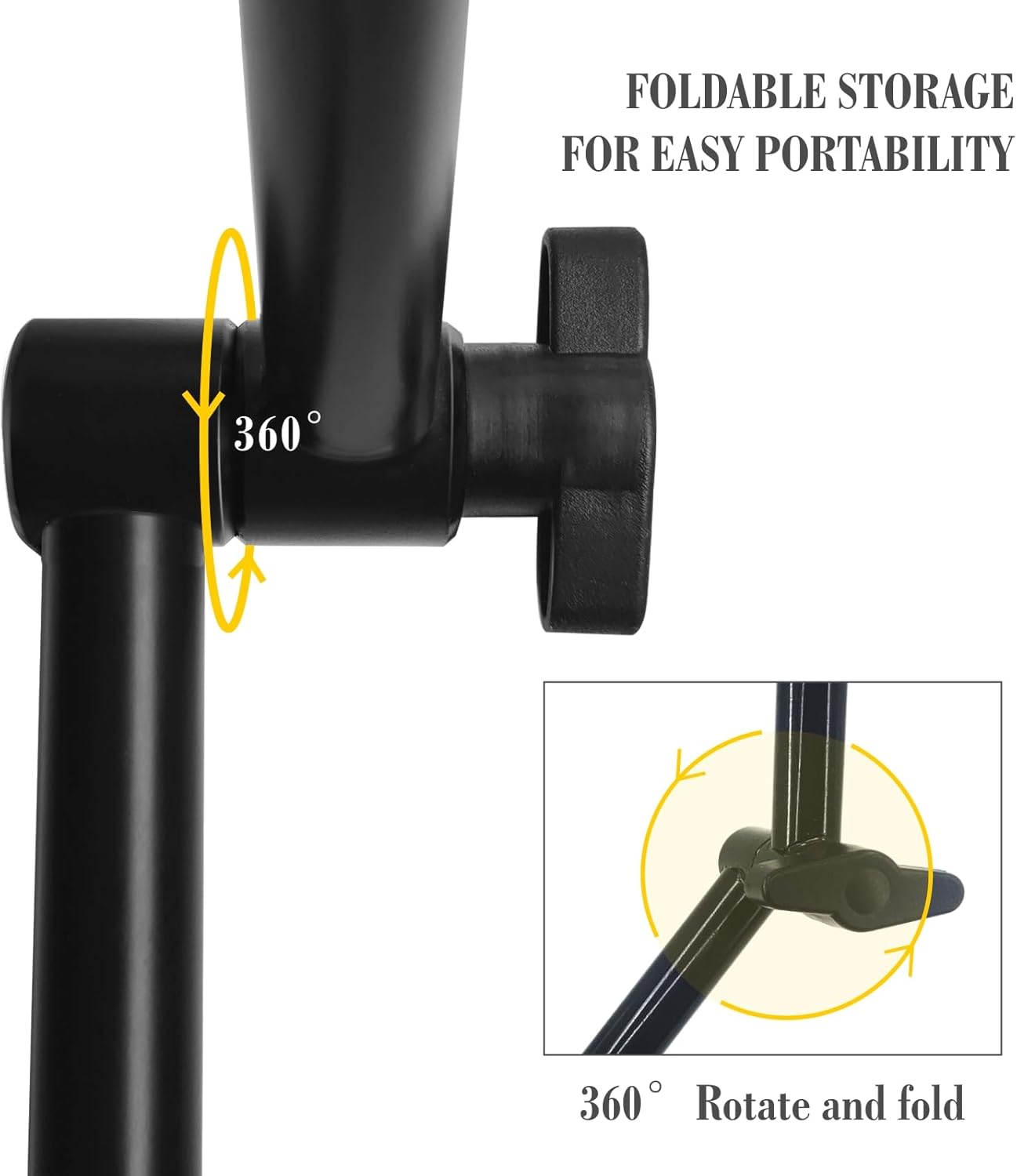 Heavy Duty Umbrella Holder - Adjustable Clamp, Deck Mount, Universal Stand for Mobility, Patio, Stroller, Wheelchair, Beach Chair (Rod only)