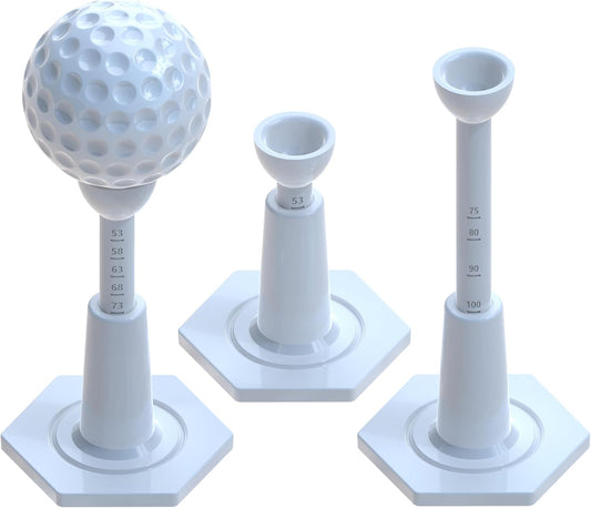 Adjustable Unbreakable Golf Tee，Rubber Golf Tees for Mats，Driving Range Tee，Flight Path Golf Simulator Accessories，3.9 Inch and 2.8 Inch ，Reusable Home Golf Tees （2 Pack Blue+2 high Struts）