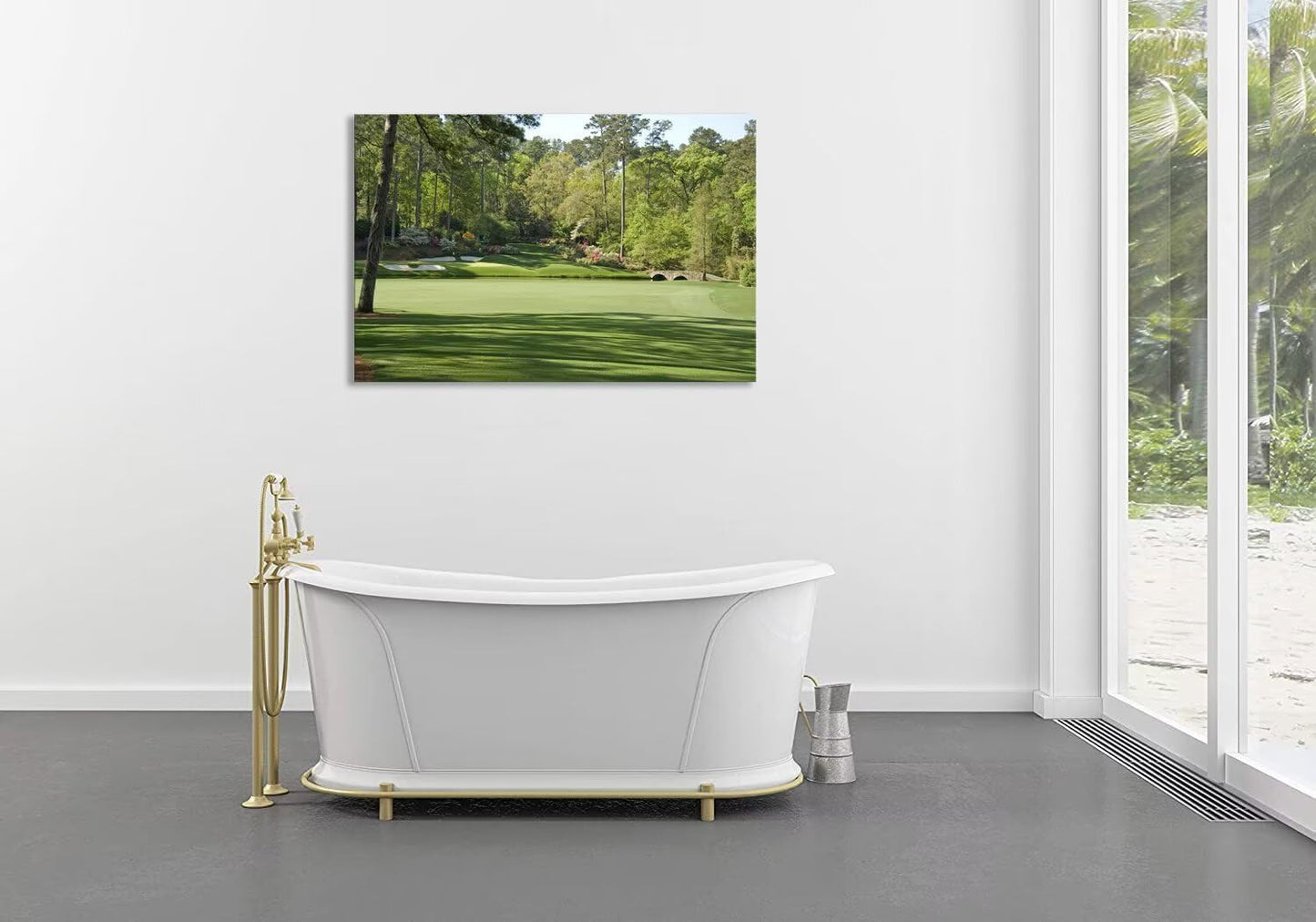 Augusta National Golf Course Wall Art for Living Room Bedroom Bathroom Home Decorations - Augusta Golf Course Picture Poster Framed Artwork Canvas Prints Ready to Hang(18''H x 24''W)