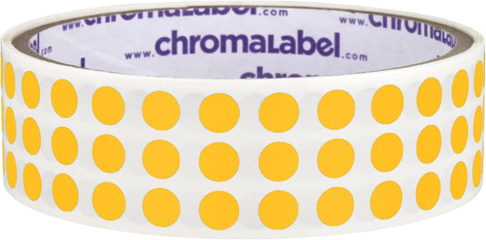ChromaLabel 0.25 Inch Round Label Permanent Color Code Dot Stickers, 1000 Labels per Roll, Goldenrod