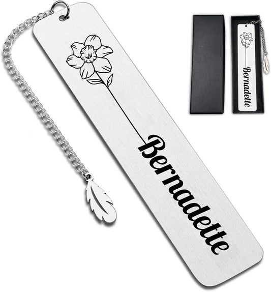 Personalized Birth Flower Bookmarks for Women Book Lover Birthday Custom Bookmarks Customized Gifts for Her Valentine's Day Graduation Gift for Female Girl Sister Girlfriend Christmas Wedding Gift