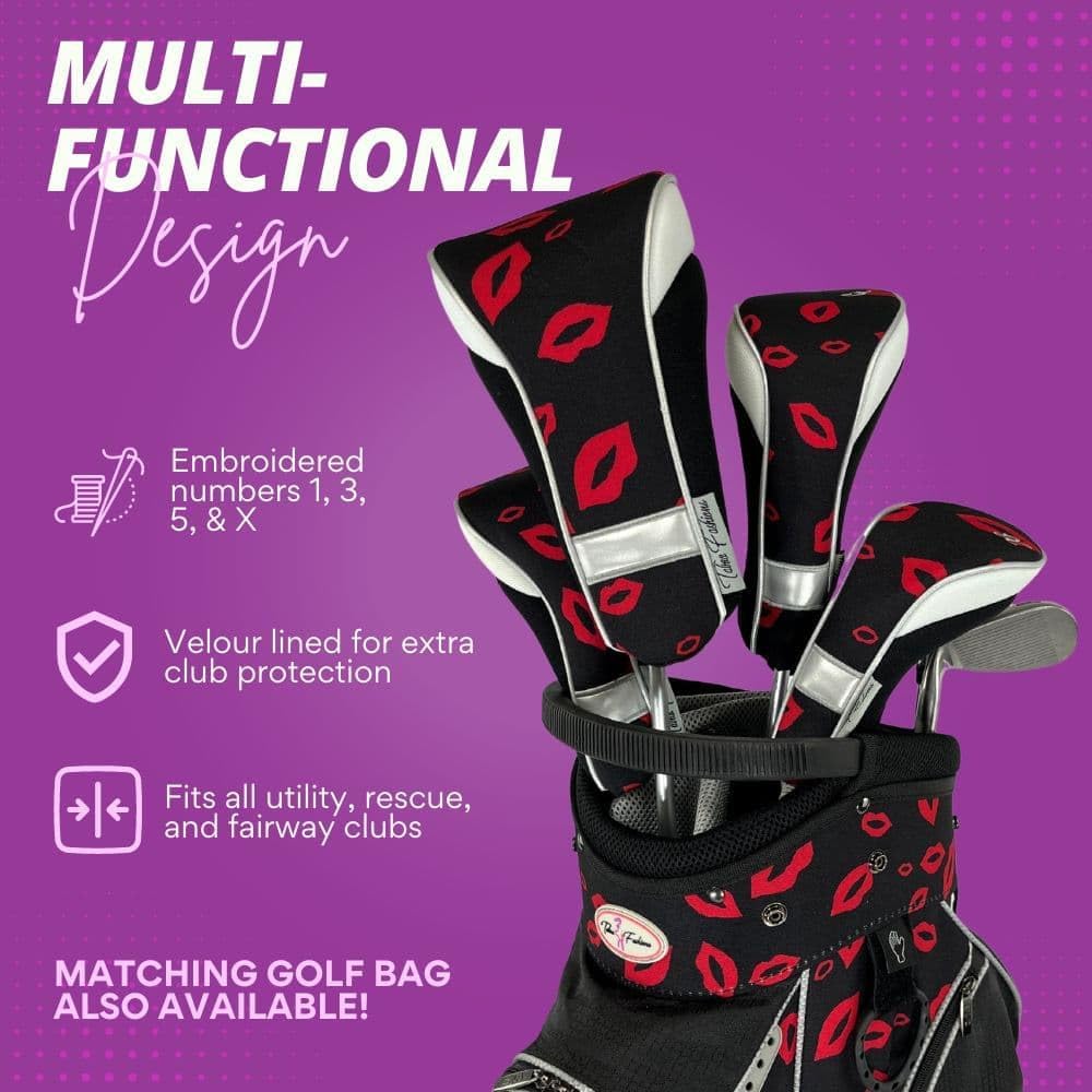 Taboo Fashions Monaco Golf Club Covers for Women - Numbered Golf Headcovers Set for Driver, Fairway and Hybrid Clubs - Weather Resistant, Pack of 4