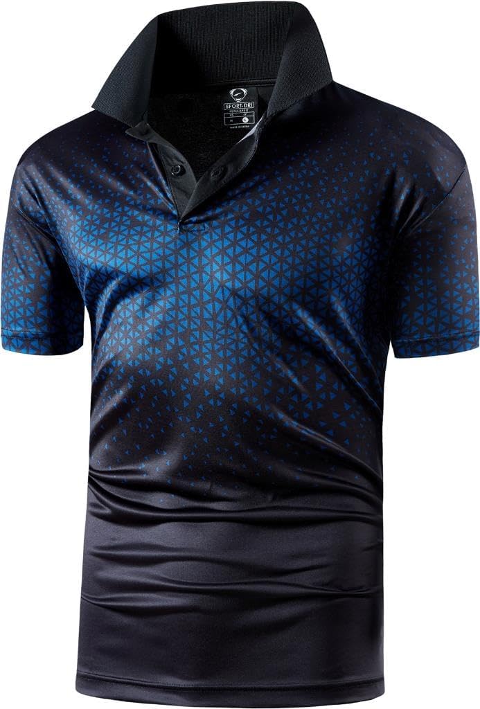 jeansian Men's Sport Outdoor Quick Dry Fit Short Sleeves Polo Tee Shirt Tshirt T-Shirt Tops Golf Tennis Bowling LSL195