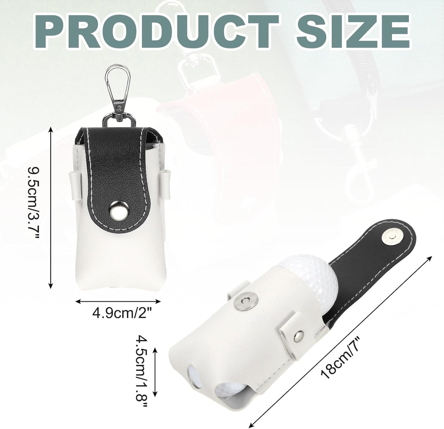 uxcell Golf Ball Bag, Portable PU Leather Golf Ball Pouch with Belt Clip Storage Bag with Tee Holder for Men and Women