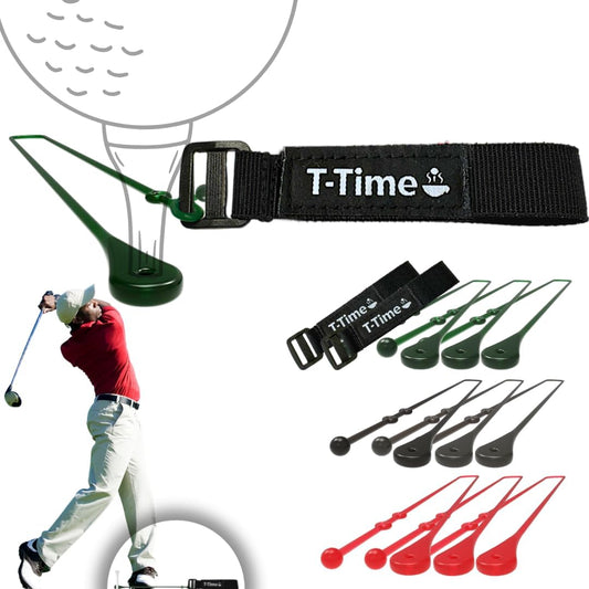 T-Time® Golf Tee Anchor Leash for Driving Range & Simulator Practice, New 2025 Improved Design, Indoor/Outdoor Use.