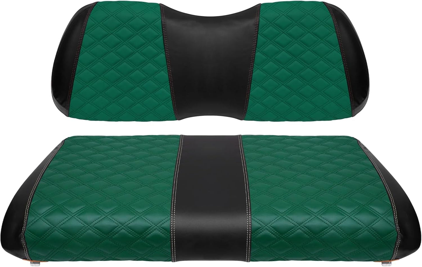 Golf Cart Seat Covers for Club Car Precedent/Onward/Tempo 2004+ Front OEM Universal Seat Cushion, Marine Grade Vinyl Leather Club Car Seat Covers/Easy to Install-Green (2PCS)