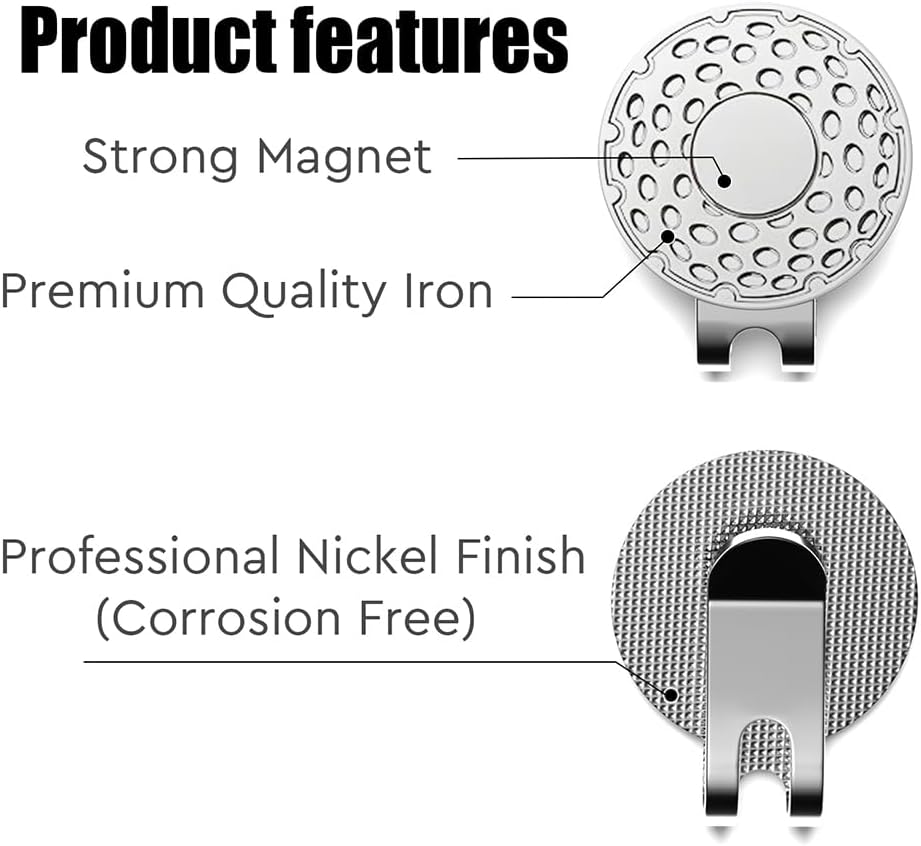 2 Custom Golf Ball Markers with Hat Clips, Print with Your Photo and Text, Unique Golf Present, Accessories Sets for Men Women Golfer