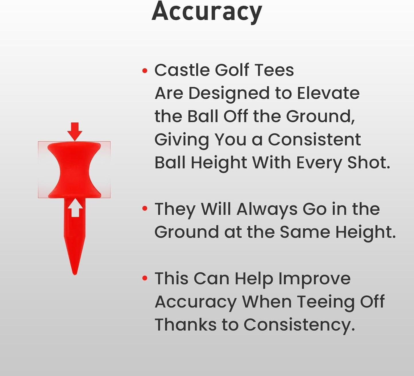 Plastic Golf Castle Tees Step Down Value 200 Count, Unbreakable Mixed or Same Height 1, 1 1/4, 2 3/4, 2 1/4, 2, 1 3/4, 1 1/2 Inch Length Colorful Pack for Practice