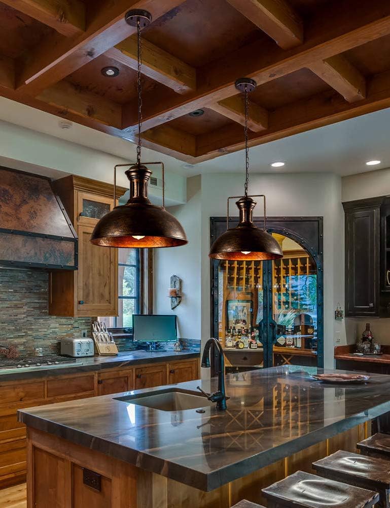 Industrial Nautical Barn Pendant Light Single with Rustic Dome Bowl Shape Mounted Fixture Ceiling Lamp Chandelier