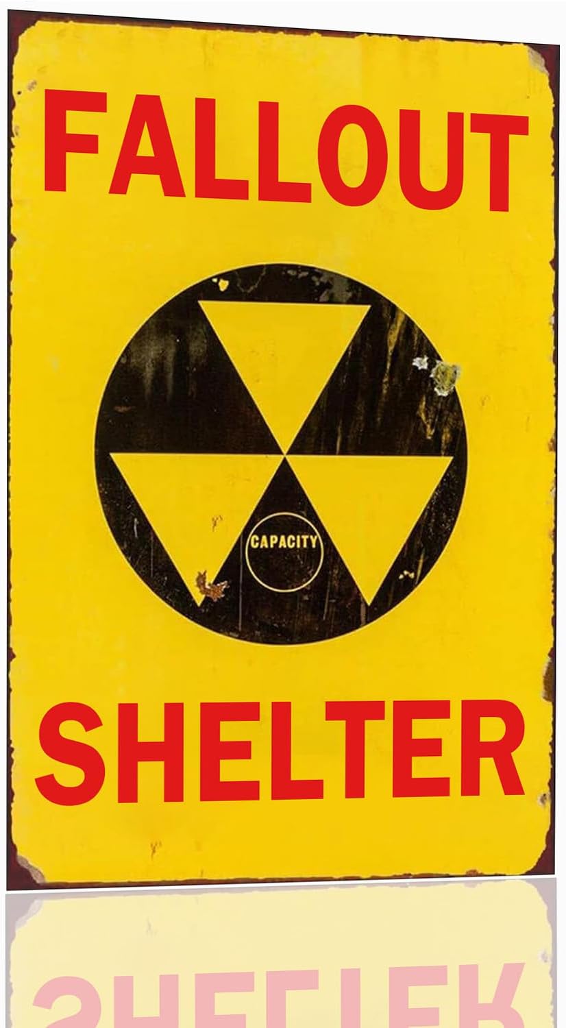 Fallout Shelter Tin Sign Fallout Merchandise Decor Fallout Metal Poster Garage Decor Man Cave Sign 8x12 Inch