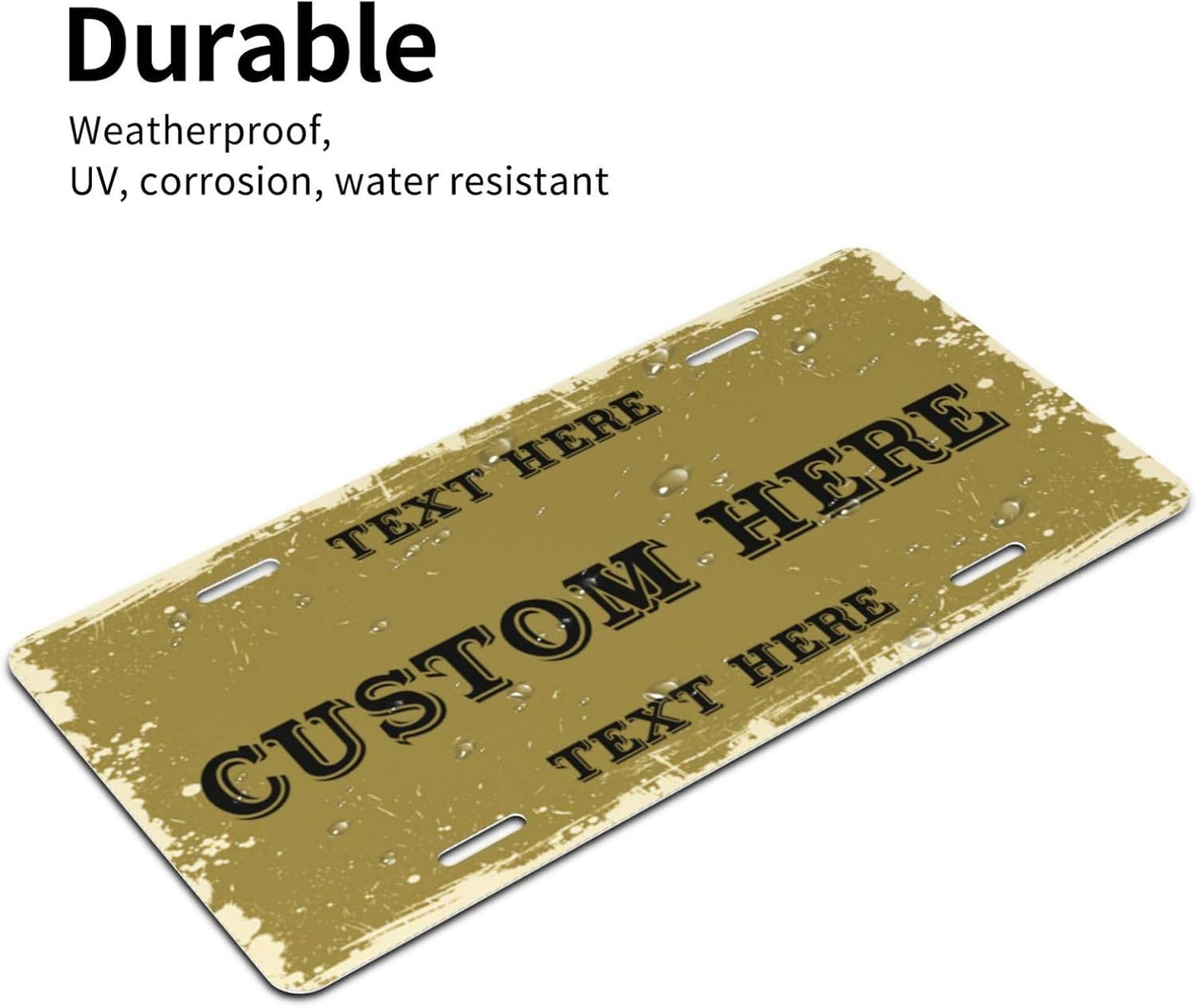 Custom Personalized Text Image Photo Design Customized Tag Aluminum License Plates for Front of Car 6x12 Inch-29