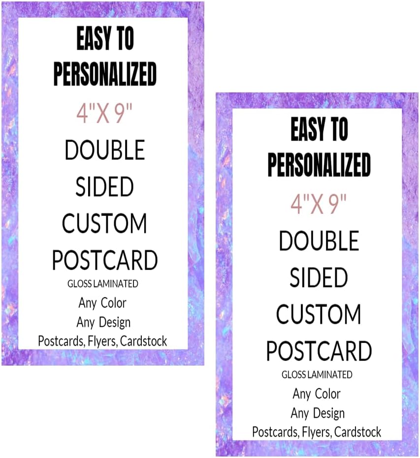 Custom Postcards with Design Personalized Postcards Add Photo/Text/Logo Print Your Own Postcards, Invitations, promotional， Announment Cards, Thank You Cards,2 Sided Thick Gloss Card Stock-200Pcs