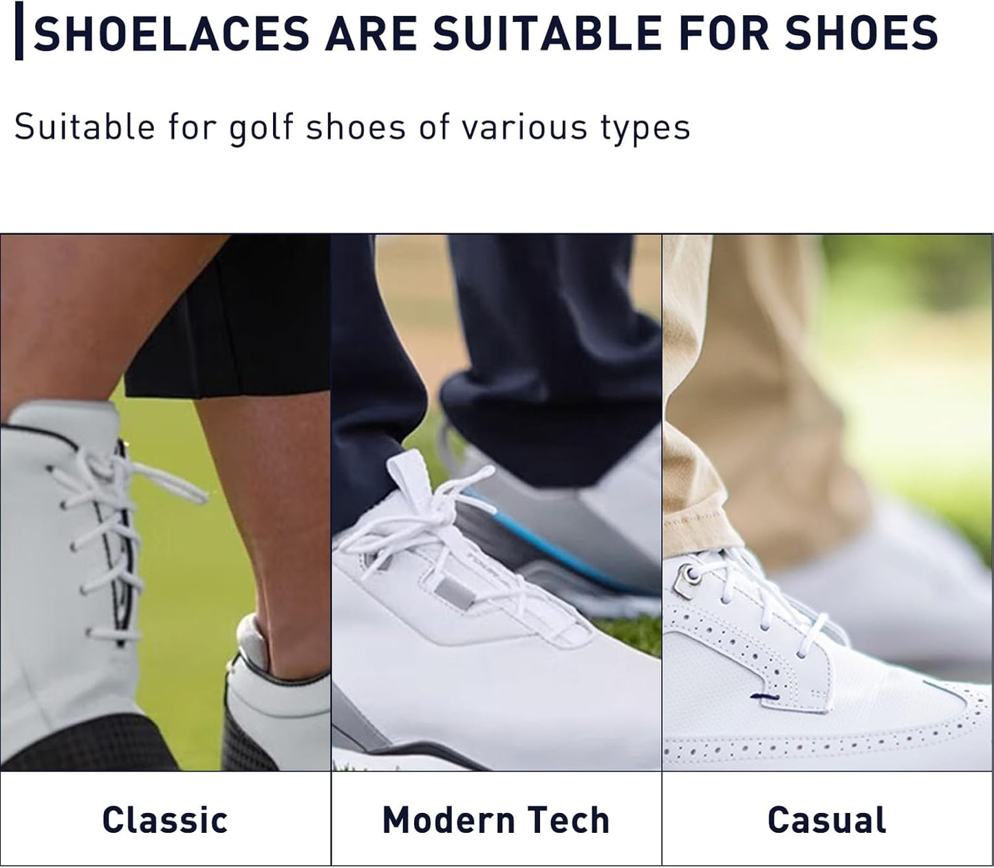 Polyester Golf Shoelaces for FootJoy Golf Sports Shoe, 3/32‘’(2.5mm) Thin Dress Oxford Shoe Lace Replacement Strings