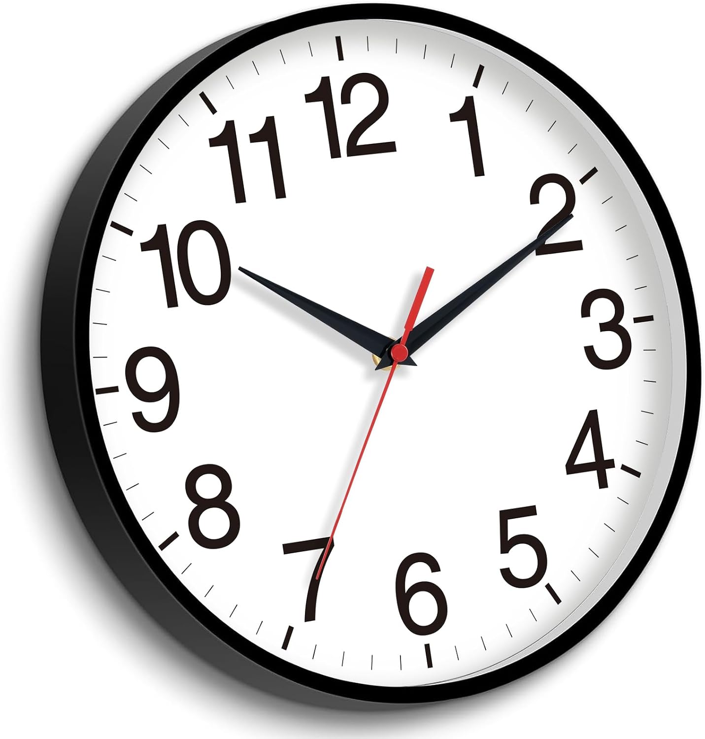 16 Inch Wall Clock Modern Battery Operated Silent Non Ticking Large Analog Clock for Living Room Office Home Bedroom Kitchen Bathroom(Black)