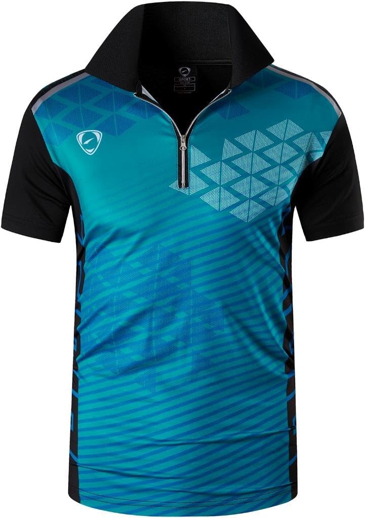 jeansian Men's Sport Outdoor Quick Dry Fit Short Sleeves Polo Tee Shirt Tshirt T-Shirt Tops Golf Tennis Bowling LSL195