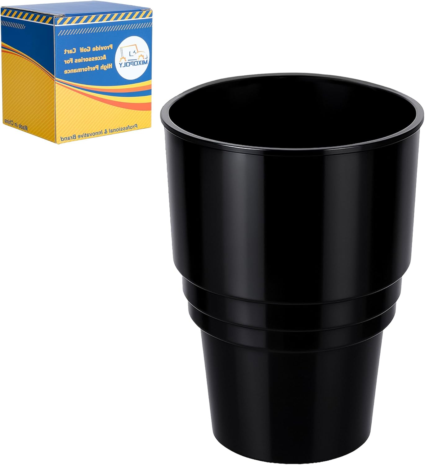 Golf Cart Cup Holder Insert Adapter Replacement fits Club Car EZGO Yamaha Golf Cart, for Placing and Securing 16.4 oz Portable Propane Gas Bottle or Drink Water Glass, (1Pcs, Black)