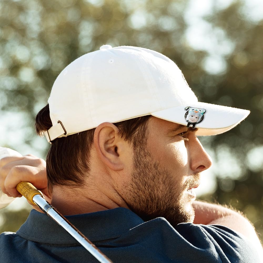 Personalized Photo Golf Ball Marker with Magnetic Hat Clip Custom Golf Ball Marker Birthday for Golf Lover