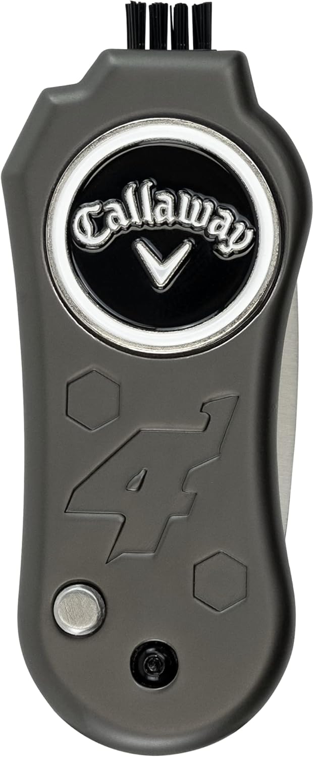 Callaway 4-in-1 Blade Divot Repair Tool - Black Switch Blade 4-Function Golf Divot Tool