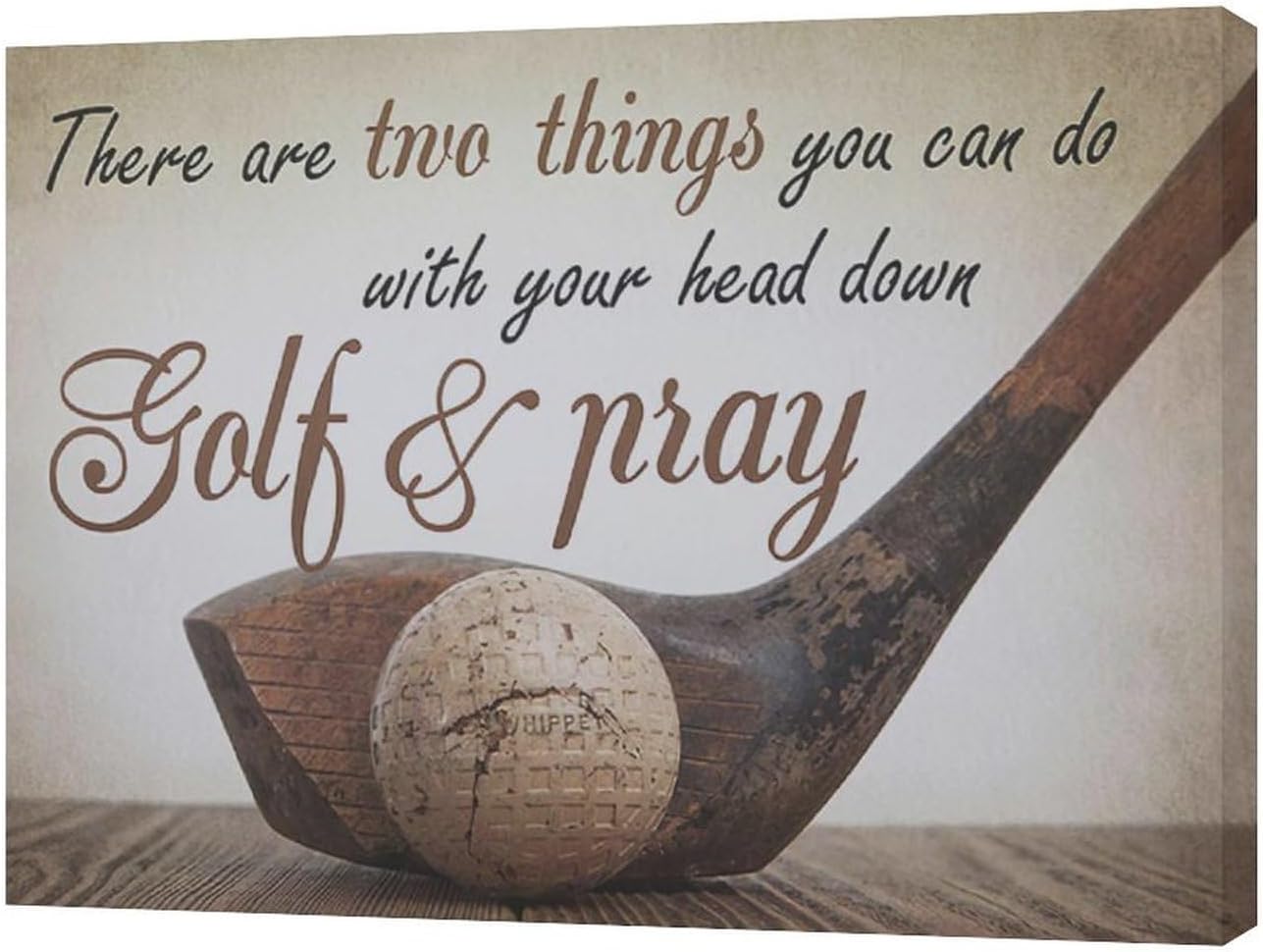 Golf Wall Art Sports Golf Pictures Wall Decor Motivational Quotes Canvas Painting Artwork Modern Home Decorations Framed for Bedroom Office Living Room 20"x24"