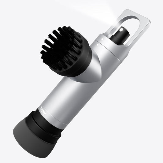 Golf Club Brush Cleaner with Water Spray Bottle and Sponge - Clean Golf Clubs Golf Balls Shoes All at Once - Heavy Duty - Golf Cleaning Device - Golf Accessories- USA Company (Titan Silver)