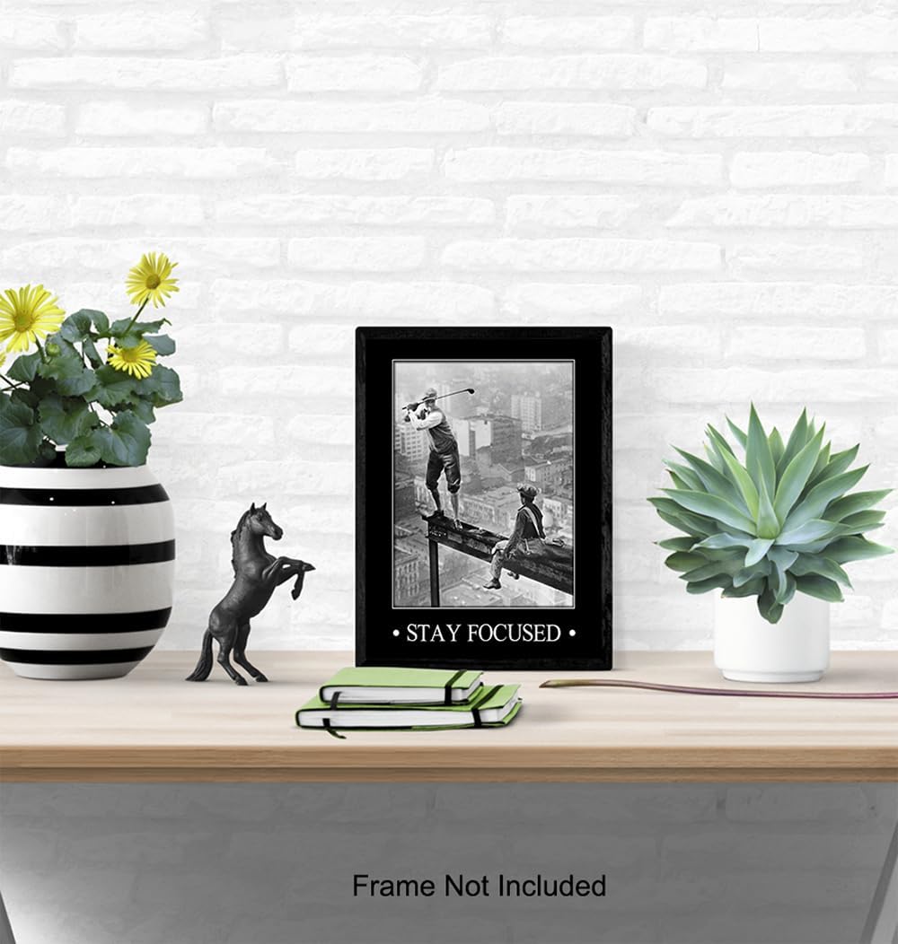 Vintage Golf Wall Art LARGE 11x14 - Inspirational Motivational Poster - Man cave, Game Room, Den Home Office Decor - positive Quotes, Funny Sayings - Masculine Wall Art Photo Print - Personal Growth
