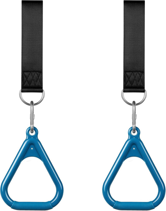 LadyRosian Trapeze Bar Swing Monkey Bars Hanging Ninja Rings Warrior Slackline Obstacle Course Kits for Kid Playground Equipment Accessories (Blue)