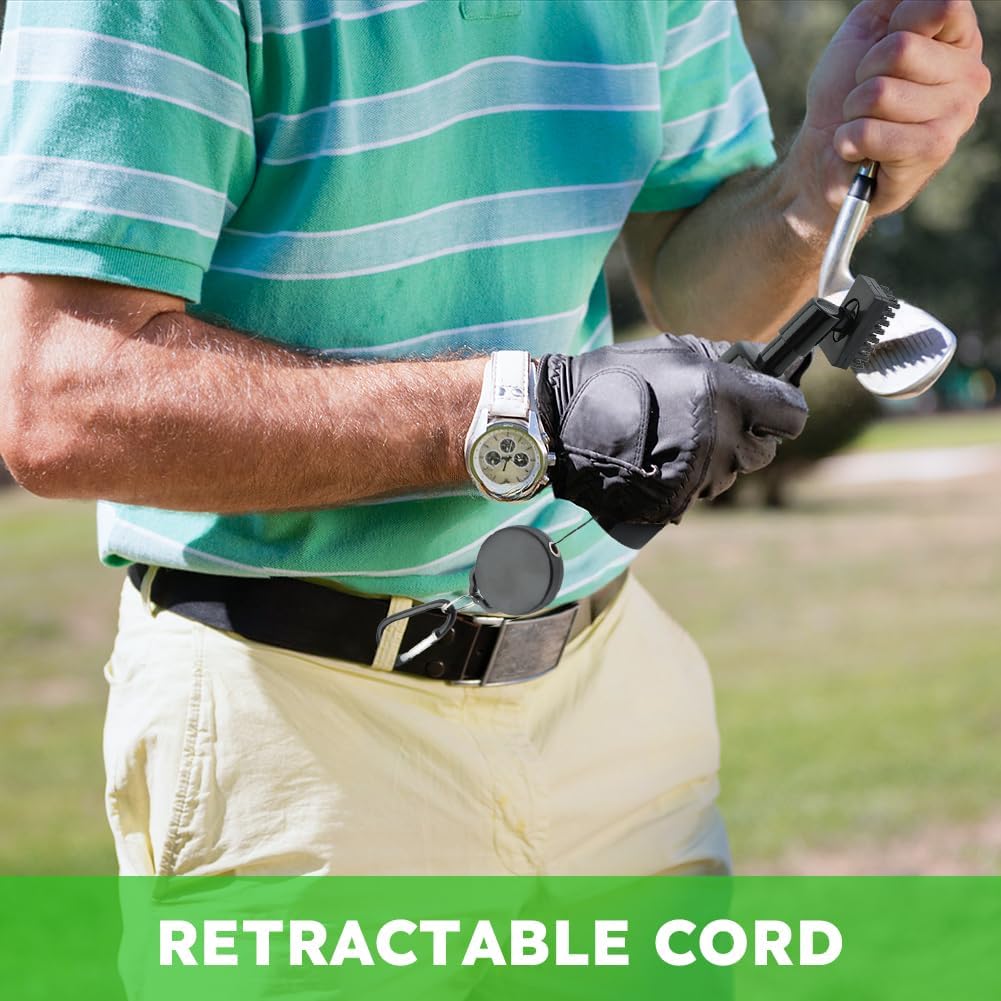 Golf Club Brush with Golf Groove Sharpener Golf Cleaning Kit Golf Water Brush with Retractable Clip Leak-Proof Press Water Bottle Hold 5oz of Water Best Golf Gifts for Men