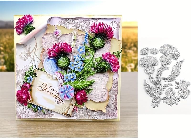 Flowers Metal Cutting Die for Scrapbooking - Cut Stencils for DIY Scrapbook Photo Album Decorative Paper Card, Card Making Supplies, Stencils & Crafting Die Cut (Vivid Flower Bud 5.5 x 4 in)