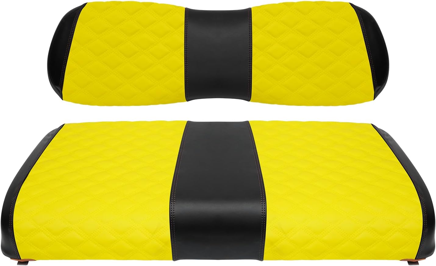 Golf Cart Seat Covers for Club Car DS 2000.5+ Front OEM Universal Seat Cushion, Marine Grade Vinyl Leather Club Car DS Seat Covers/Easy to Install-Yellow (2PCS)