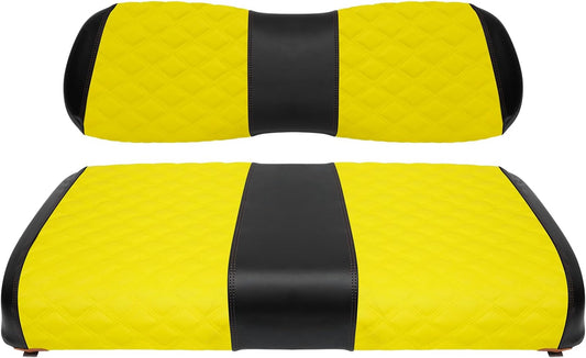 Golf Cart Seat Covers for Club Car DS 2000.5+ Front OEM Universal Seat Cushion, Marine Grade Vinyl Leather Club Car DS Seat Covers/Easy to Install-Yellow (2PCS)