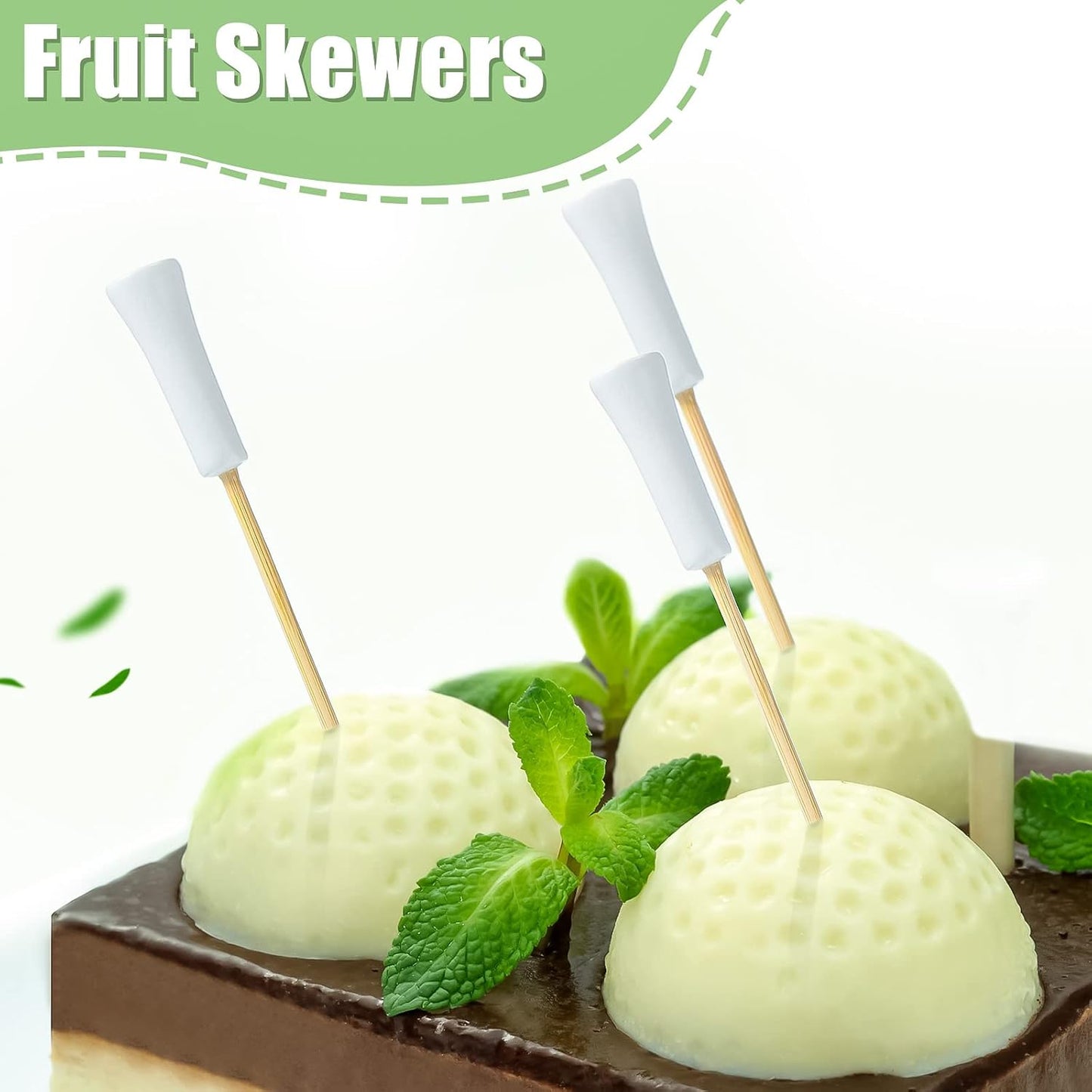 Meanplan 200 Pcs Golf Tee Toothpicks for Appetizers Masters Hole in One Party Golf Themed Tee Skewers Bamboo Cocktail Picks for Sandwich Fruit Catered Events Buffet Supplies, White (5.91 Inches)