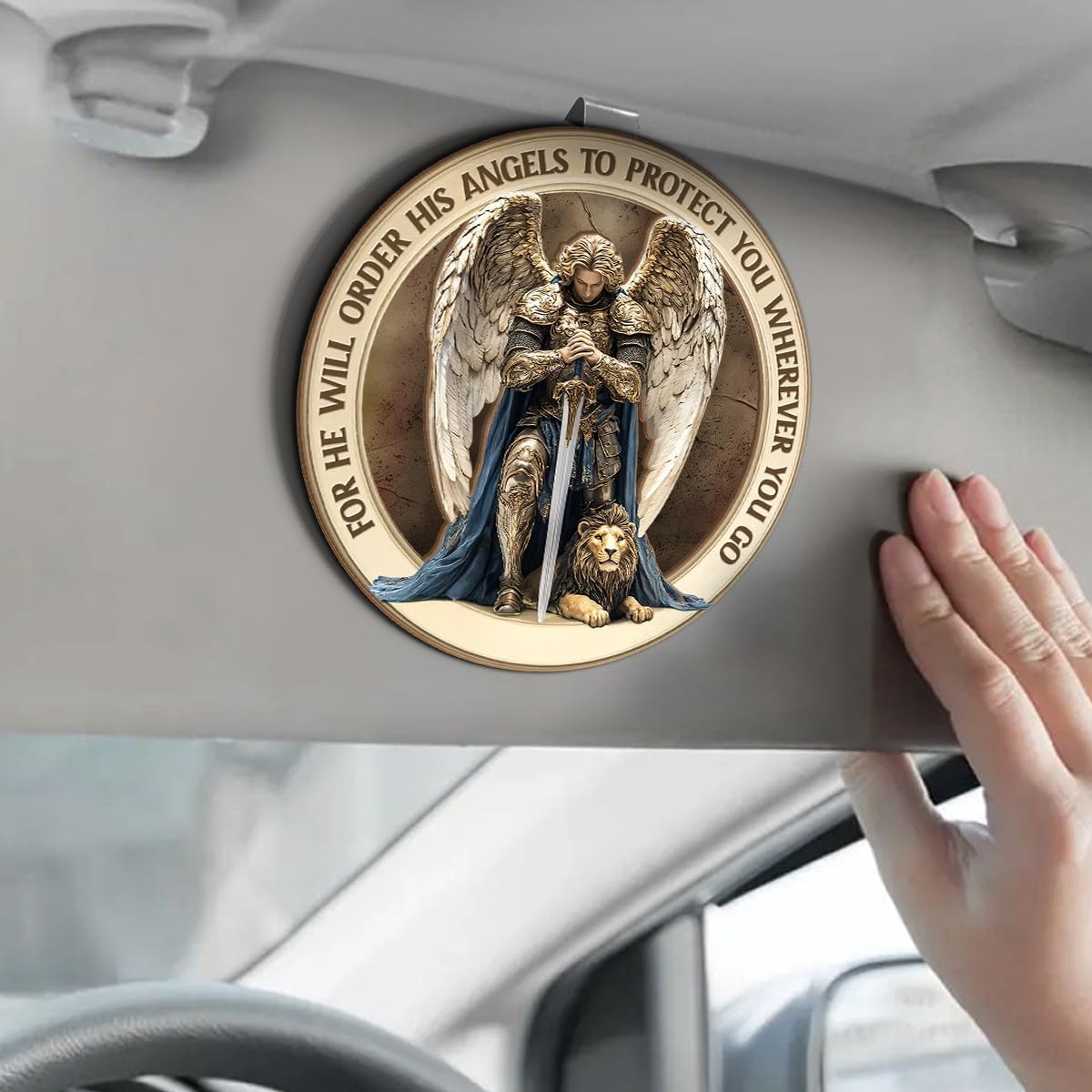 Jesuspirit Personalized Car Visor Clip – Guardian Angel Visor Clip, Our Lady of Guadalupe, Christian Car Accessories, New Driver & Religious Gifts (Protect You Wherever You Go)