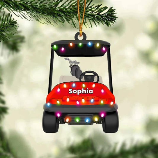 Personalized Golf Car Christmas Ornament, Christmas Ornament, Golf Cart Family, Golf Ornament, Golf Cart Ornament, Golf Christmas Ornaments, Golf Ornaments for Christmas Tree Gift for Golf Lovers/4