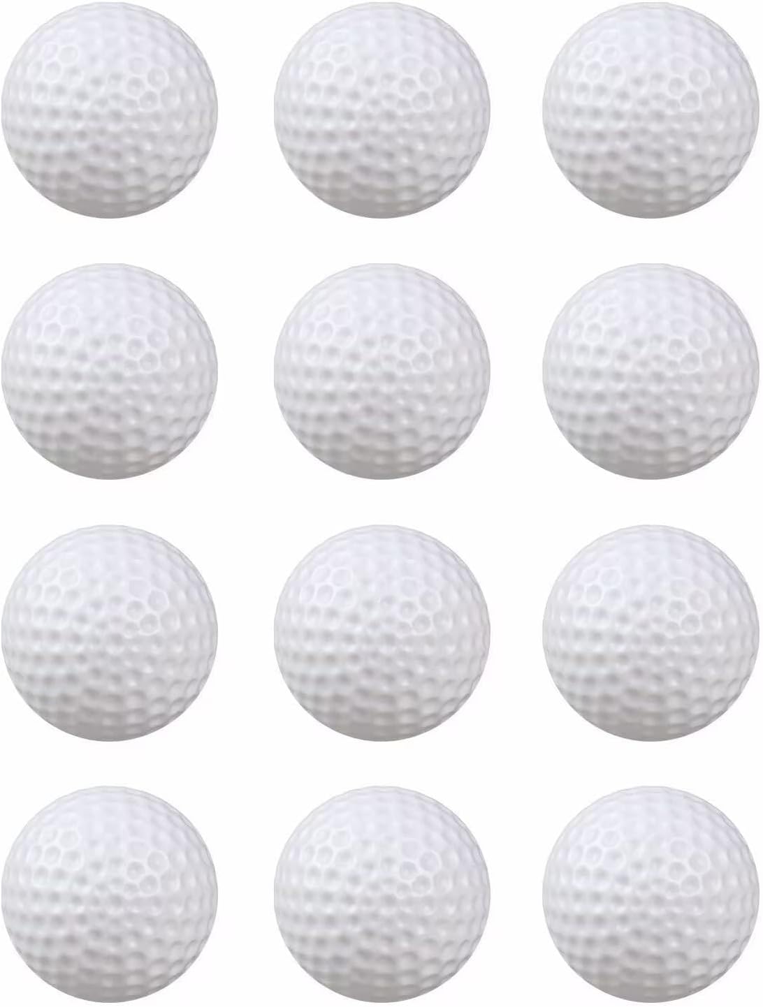 White Hollow Practice Golf Balls Plastic 12Pcs,42mm Plastic Golf Training Balls Airflow Limited Flight Golf Balls for Swing Practice Driving Range Home Backyard Use