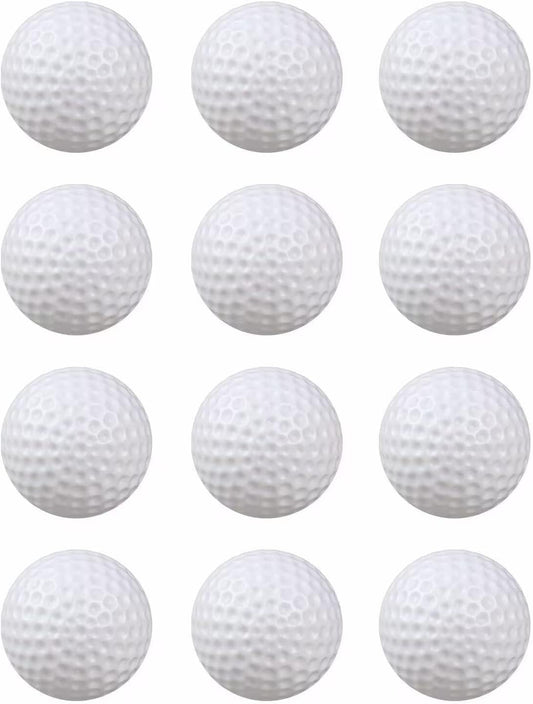 White Hollow Practice Golf Balls Plastic 12Pcs,42mm Plastic Golf Training Balls Airflow Limited Flight Golf Balls for Swing Practice Driving Range Home Backyard Use