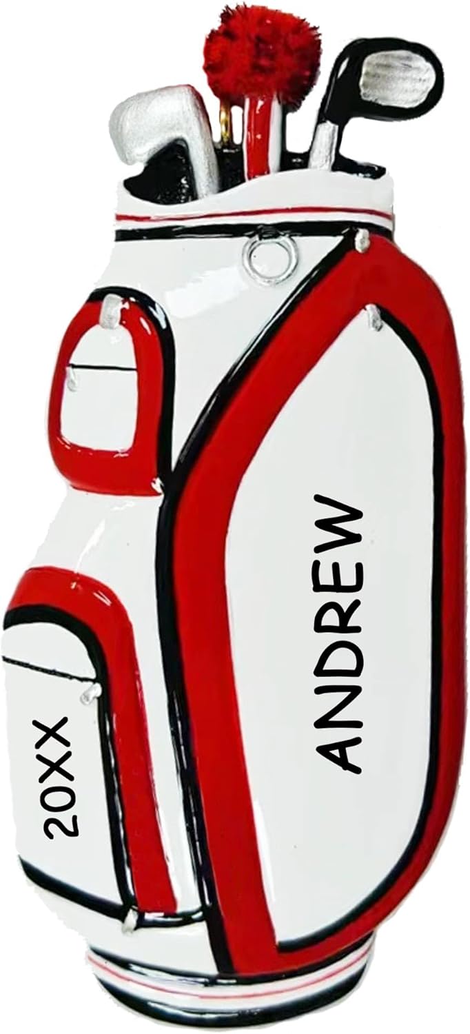 Personalized Golf Sports Christmas Ornament (Golf Bag)
