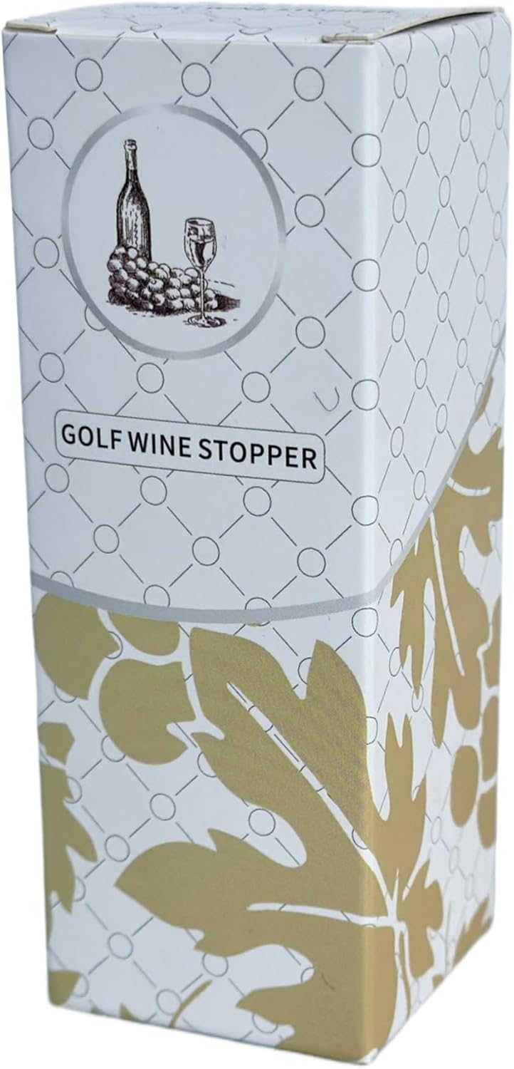 Golf Ball Wine Stopper, Funny Golf Club Beverage Bottle Stoppers, Golf Home Wine Top Decor, Golf Barware, Gift for Wine Lover & Golf Lover